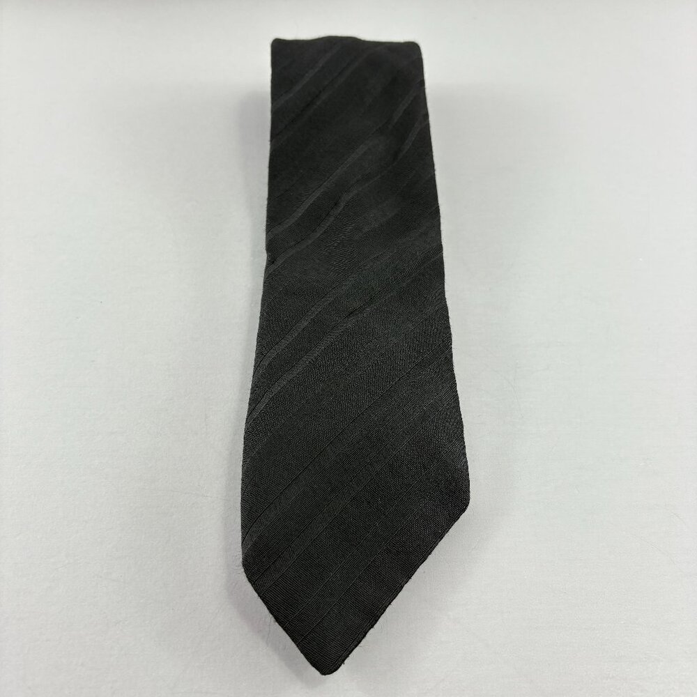 Ernst San Fransico Black Striped Men's Tie 4" x 56" Vintage